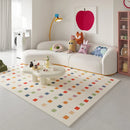 Axyaa Rainbow Dopamine Plush Rug Cream Thick Fluffy Soft Living Room Bedroom Carpet