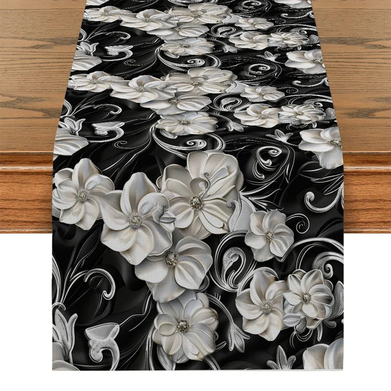 Axyaa Elegant Floral Table Runner for Dining Room Decor