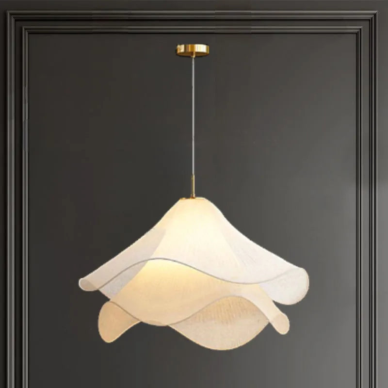 Axya French Cream Chandelier Fabric Art Lamp: Simple, Warm, Romantic, Elegant Bedroom & Living Room Lighting