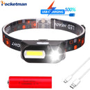 Axya Rechargeable Headlamp: Waterproof, High Lumen COB+LED Headlight