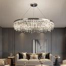 Luxury Crystal LED Chandelier by Axyaa - Elegant Circle Rings Design for Stylish Living Room Decor