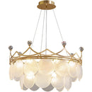 Axyaa Golden Crown Crystal Chandelier for Living Room, Dining Room, Bedroom & Villa