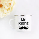Axyaa His and Hers Lovers Camp Cup Enamel Mug Gift for Couples