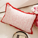 Axyaa French Red Pink Cotton Cushion Cover Set