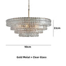 Axyaa Modern Grey Glass Chandelier, Ceiling Mounted Oval Lighting Fixture for Living Room