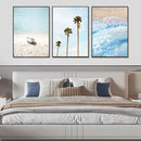 Axyaa Seagull Beach Boat Canvas Art Print for Living Room Decor