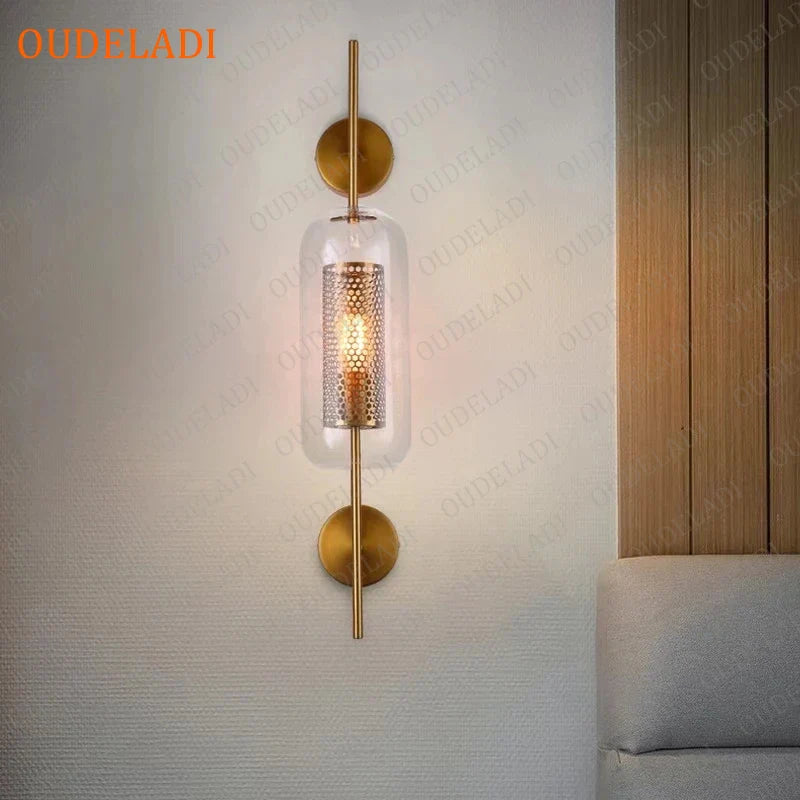 Nordic Glass Wall Sconce by Axya: Modern Bedroom Aisle Living Room Lamp