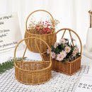 Axyaa Imitation Rattan Kitchen Storage Basket Brown with Handle