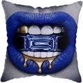 Axyaa Purple Diamond Lips Decor Pillow Cover for Home, Hotel, and Car Sofa Bed