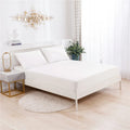 Axyaa Soft Fitted Sheet Set, Solid Color, Single Double Bed Sheet & Pillowcases