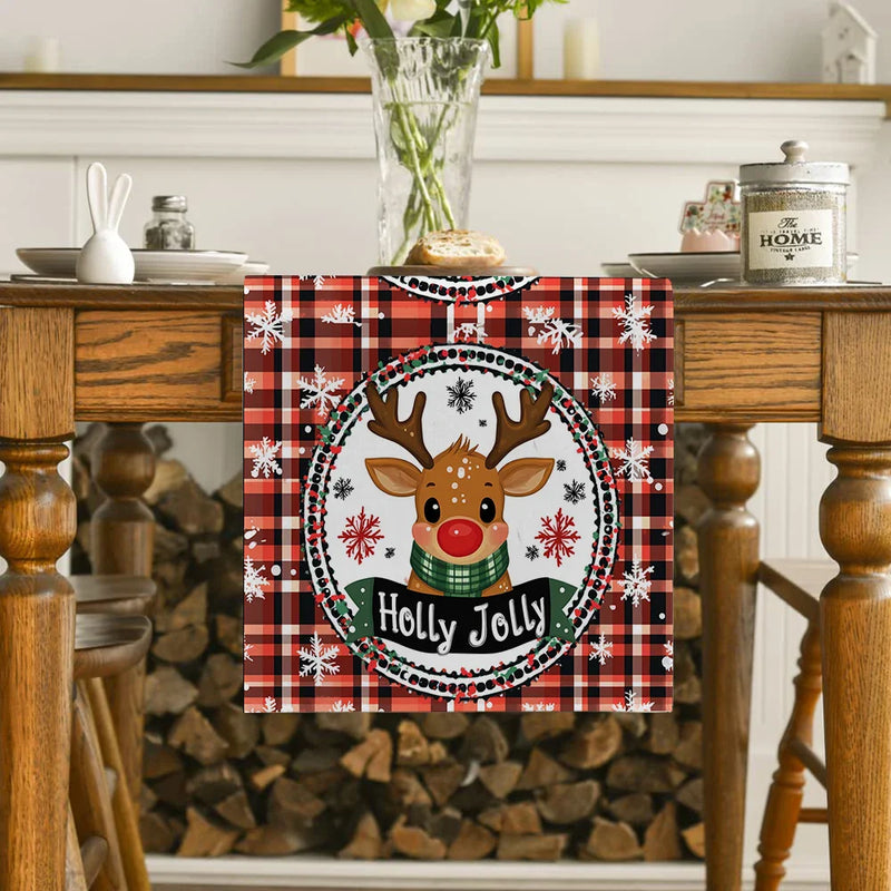 Snowflake Table Runner by Axyaa: Festive Decor for Holiday Party and Dining Room