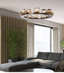 Axyaa Modern Rock Glass Ball LED Ceiling Chandelier for Home Decor