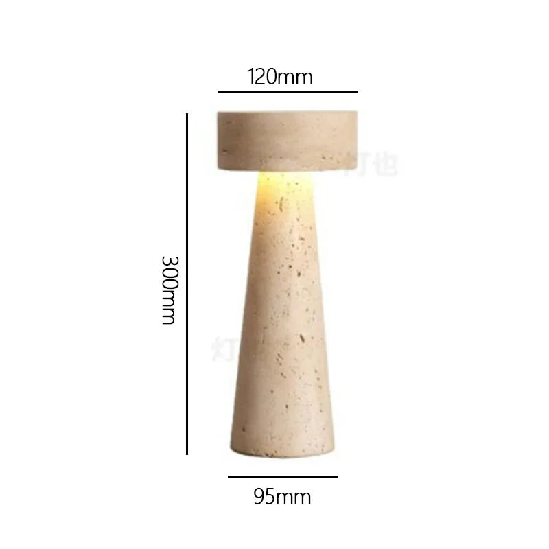 Axyaa Retro Yellow Stone Bedside Lamp