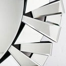 Axyaa 79cm Round Beveled Frame Wall Mirror Home Art Decor for Bathroom Bedroom