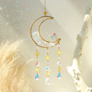 Axyaa Crystal Moon Star Suncatcher Wall Hanging Rainbow Maker for Spring Outdoor Decor