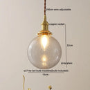 Axyaa Glass Copper LED Pendant Light with Knob Switch - Nordic Style