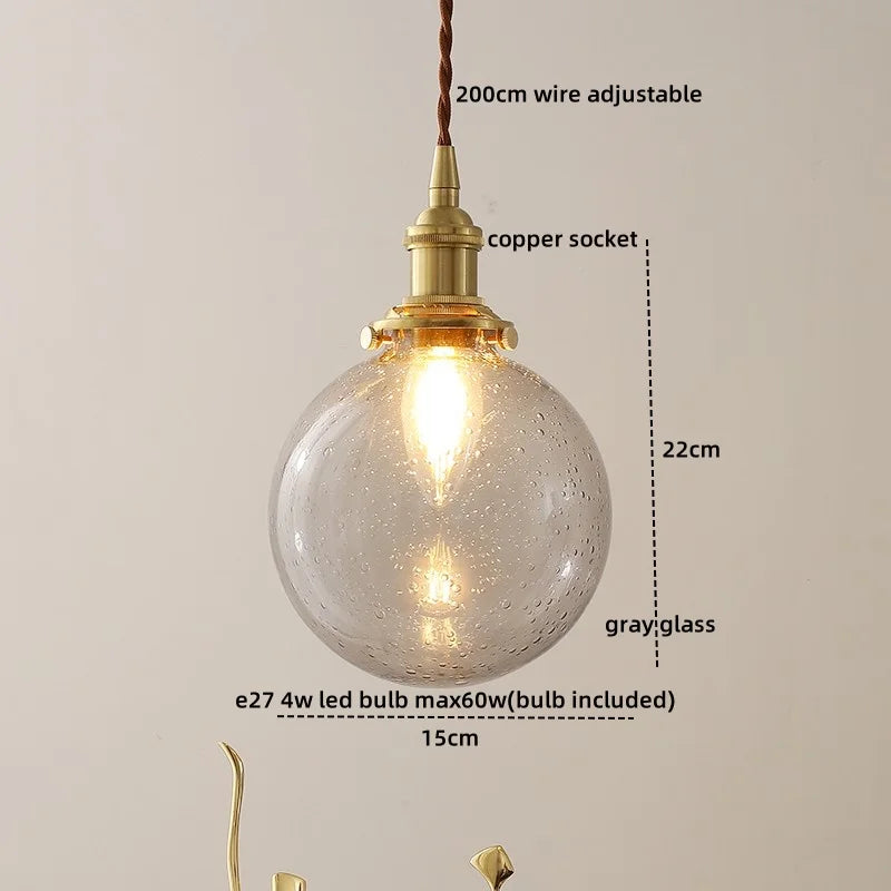 Axyaa Blue Glass LED Pendant Light Modern Nordic Suspension Luminaire