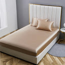 Axyaa Satin Fitted Bed Sheet Set Queen/King Size Luxurious Soft Silky Elastic Bedsheet