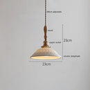 Axyaa Ceramic LED Pendant Lights: 30CM, Wood Copper Socket, Hanging Lamp