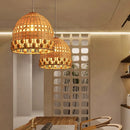Axyaa Woven Rattan Chandelier Pendant Light for Home Decor