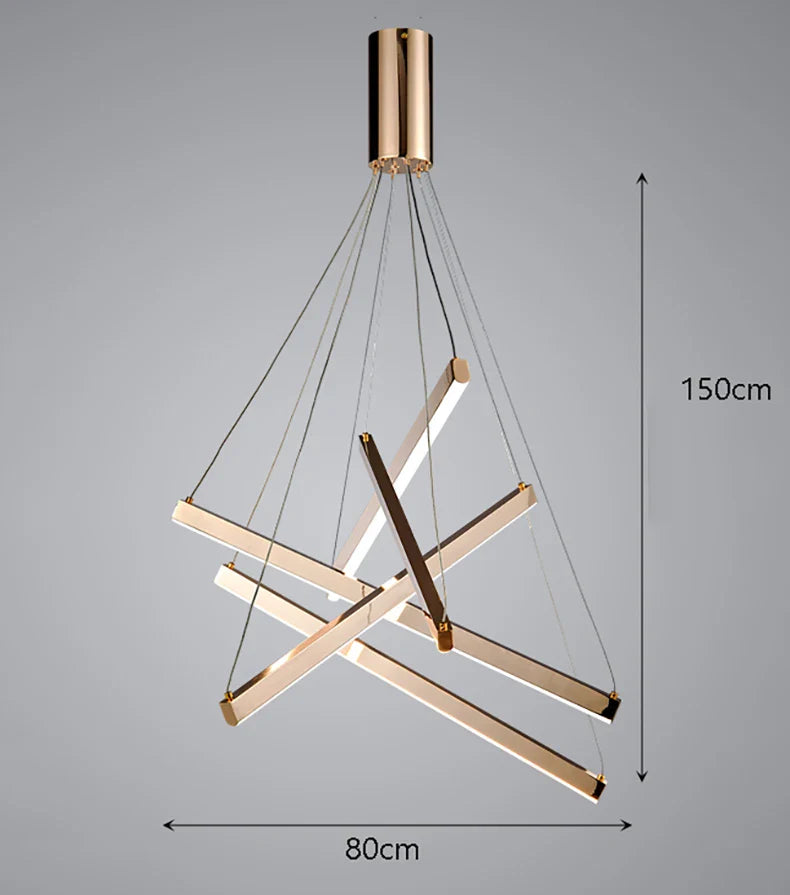 Axyaa Stainless Steel LED Chandelier for Nordic Home Decor & Dining Room Lighting