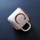 Axyaa Light Luxury Nordic Bone Couple Cup - Gold Relief Ceramic Mug