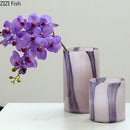 Axyaa Dreamy Purple Glass Vase for Table Decoration and Floral Arrangement