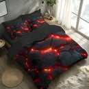 Axyaa Fantasy Red Glow 3D Printed Duvet Cover Set with Soft Brushed Bedding
