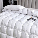 Axyaa White Goose Down Quilt Feather Duvet, Winter Cozy Comforter – Queen/King Size