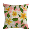 Axyaa Tropical Plant Design Linen Pillowcase Floral Print 45*45cm