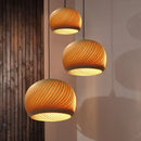 Axyaa Wabi Sabi Wood Pendant Lights Nordic Style LED Hanging Fixture