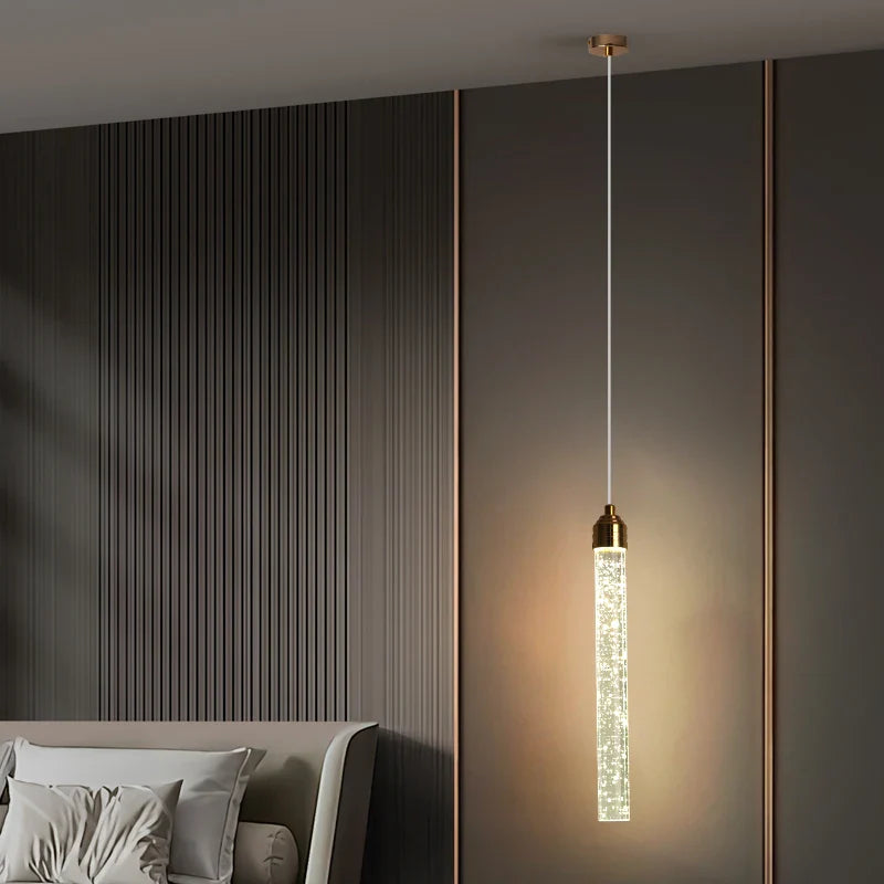 Axyaa Modern Crystal Gold Pendant Light for Home Living, Bedroom, Dining Room
