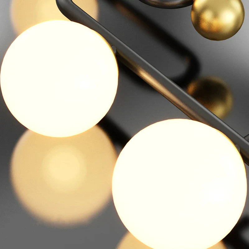 Axyaa White Glass Ball Pendant Lamp for Dining Living Bedroom - Modern Hanging Lighting