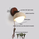 Axyaa LED Yellow Travertine Wall Lamp Vintage Industrial Bathroom Mirror Light