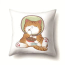 Cute Cat Cushion Cover by Axyaa: Cartoon Pets Pillow Case for Home Sofa Decor