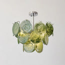 Axyaa Green Crystal LED Chandelier for Home Decor.