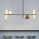 Axyaa Bird Decor LED Chandelier for Living Room, Bar, Restaurant - Minimalist Metal Pendant Lamp