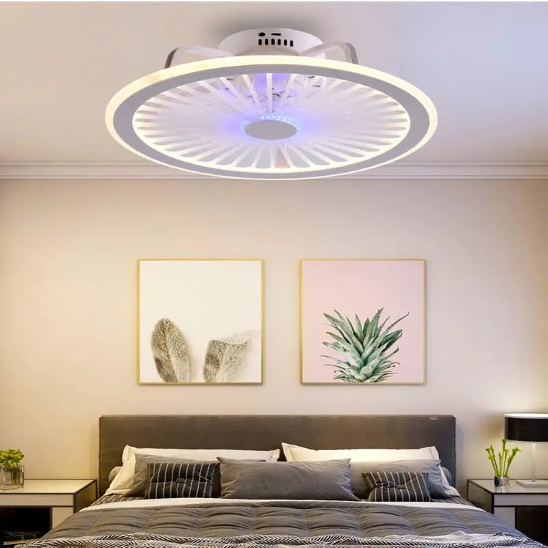 Axya Ceiling Fan Acrylic LED Intelligent Lamp Modern Design for Bedroom, Study, Kitchen