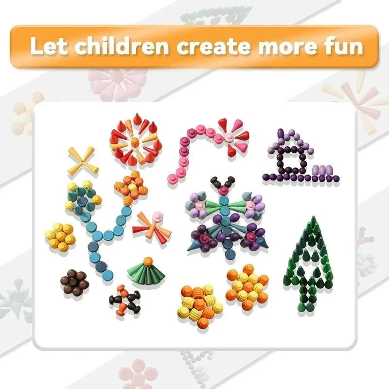 Axya Rainbow Blocks Set for Toddler: Creative Wooden Constructor Toy