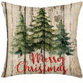 Axyaa Christmas Wreath & Truck Joy Throw Pillow Cover for Sofa, Bedroom, Car