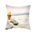 Axyaa Summer Beach Vacation Blue Pillow Case - Seaside Hotel Sofa Decoration