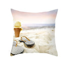 Axyaa Summer Beach Vacation Blue Pillow Case - Seaside Hotel Sofa Decoration
