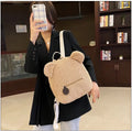 Axyaa Kids Plush Teddy Bear Backpack Children's Small Bear Ear Fashion Bag