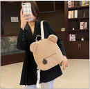 Axyaa Kids Plush Teddy Bear Backpack Children's Small Bear Ear Fashion Bag