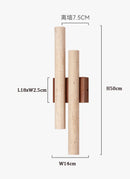 Axyaa Retro Walnut Wood Wall Lamp with Four Glowing Lights