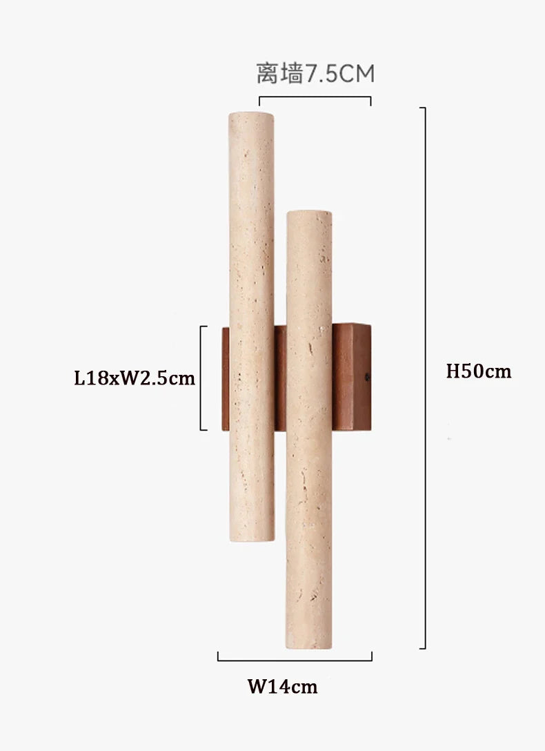 Axyaa Retro Walnut Wood Wall Lamp with Four Glowing Lights