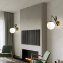 Axyaa Wrought Iron Glass Wall Lamp | LED Bedroom Living Room Lighting