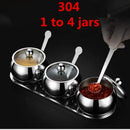 Axya Stainless Steel Glass Lid Seasoning Box Salt Pepper Jars for Spices Bottle
