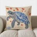 Blue Marlin Artistic Throw Pillow Cover by Axyaa - Sofa Bedroom Car Decor