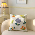 Axyaa Pastoral Flower Embroidery Throw Pillowcase - Canvas Towel Sofa Cushion Cover